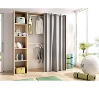 Dmora - Grande Garde-Robe Manaslu, Meubles de Chambre, Penderie de Plain-Pied, Placard à vêtements, 180x50 h205 cm, Chêne Clair