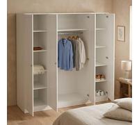 Dmora - Grande Garde-Robe Monique, Meubles de Chambre, Penderie de Plain-Pied, Placard à vêtements, 196x62 h200 cm, Blanc