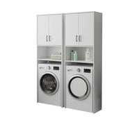 Dmora Hadley Lot de meubles pour buanderie Blanc 4 étagères 6 compartiments