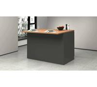 Dmora - Îlot de Cuisine Emmanuel, Armoire Polyvalente, Meuble de kitchenette, Table auxiliaire, 100% Made in Italy, 125x90h90 cm, Anthracite et Chêne