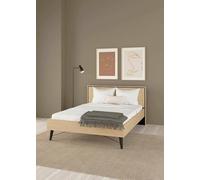 Dmora - Lit Demi-carré Dalee, Sommier pour Chambre, Literie par Chambre, Support de Matelas, 206x153 h91 cm, Chêne Clair