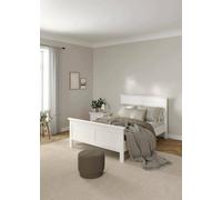 Dmora - Lit Demi-carré Damiane, Sommier pour Chambre, Literie par Chambre, Support de Matelas, 201x158 h110 cm, Blanc