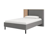 Dmora Lit double Bhavnagpur gris foncé - Dimensions du matelas 160 x 200 cm - Poids supporté : 200 kg - Lit double