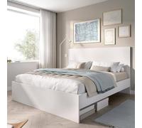 Dmora - Lit Double Carnizza, Sommier pour Chambre, Literie par Chambre, Support de Matelas, 146x195 h100 cm, Blanc
