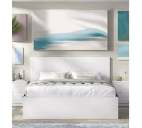 Dmora - Lit Double Colt, Sommier pour Chambre, Literie par Chambre, Support de Matelas, 149x195 h100 cm, Blanc