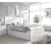 Dmora - Lit Double Conero, Sommier pour Chambre, Literie par Chambre, Support de Matelas, 249x195 h100 cm, Blanc