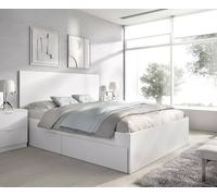 Dmora - Lit Double Corchia, Sommier pour Chambre, Literie par Chambre, Support de Matelas, 269x205 h100 cm, Blanc