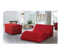 Dmora - Lit pliant Amorina, 50x100xh70 cm, Rouge, Panneau effet bois et Similcuir