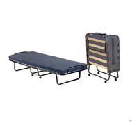 Dmora - Lit pliant Balaguer, 190x80h37 cm, Bleu, Bois et Métal