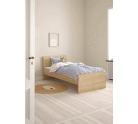 Dmora - Lit Simple Fanny, Sommier pour Chambre, Literie par Chambre, Support de Matelas, 197x96 h80 cm, Chêne Clair