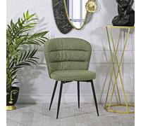 Dmora - Lot de 2 chaises Bitritto, Sièges intérieurs, Chaise rembourrée, Fauteuil Polyvalent, 58x61 h85 cm, Noir et Vert