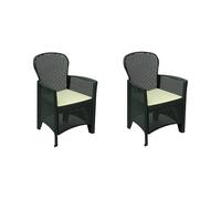 Dmora - Lot de 2 chaises d'extérieur Como, Assise de Jardin, pour intérieur ou extérieur, avec accoudoirs, Fabriqué en Italie, 59x57 h86 cm, Anthracite