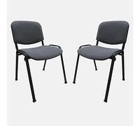 Dmora - Lot de 2 chaises Modernes en Tissu, pour Salle à Manger, Cuisine ou Salon, 55x54h81 cm, Coloris Noir