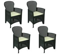 Dmora - Lot de 4 chaises d'extérieur Como, Assise de Jardin, pour intérieur ou extérieur, avec accoudoirs, Fabriqué en Italie, 59x57 h86 cm, Anthracite