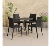 Dmora - Lot de 4 chaises d'extérieur Palizzolo, Chaises Outdoor Peu encombrantes, Empilables, Parfaites pour Jardins, Made in Italy, 42x48 h81 cm, Anthracite