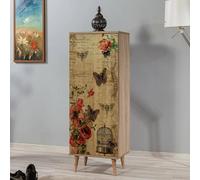 Dmora - Meuble à Chaussures Deimos, Meuble à Chaussures, Armoire d'entrée Polyvalente, Rangement pour Chaussures, 50x38 h135 cm, Chêne et Multicolore