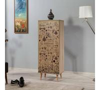 Dmora - Meuble à Chaussures Deimos, Meuble à Chaussures, Armoire d'entrée Polyvalente, Rangement pour Chaussures, 50x38 h135 cm, Chêne et Noyer