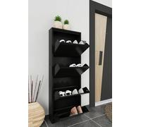 Dmora - Meuble à Chaussures Gonzalo, Meuble à Chaussures en métal, Armoire d'entrée Polyvalente, Rangement pour Chaussures, 50x15h138 cm, Noir