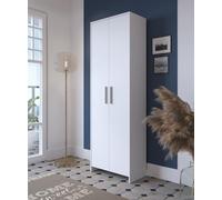 Dmora - Meuble à Chaussures Ionio, Meuble à Chaussures, Armoire d'entrée Polyvalente, Rangement pour Chaussures, 65x38h197 cm, Blanc