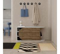 Dmora - Meuble à Chaussures Marathus, Meuble à Chaussures, Armoire d'entrée Polyvalente, Rangement pour Chaussures, 104x37 h50 cm, Noyer et Blanc