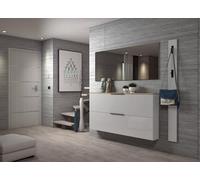 Dmora - Meuble à Chaussures Tubatse, Meuble à Chaussures, Armoire d'entrée Polyvalente, Rangement pour Chaussures, Made in Italy, 160x19h80 cm, Anthracite Brillant et chêne