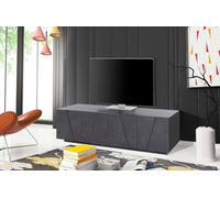 Dmora Meuble de séjour, fabriqué en Italie, Support pour TV de Salon à 4 Portes avec détail, 162 x 44 h 46 cm, Gris Ardoise, Bois d'ingénierie
