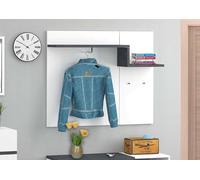 Dmora - Meuble d'entrée Ezio, entrée multifonction moderne, casier polyvalent pour hall d'entrée, 100% Made in Italy, 120x30h100 cm, blanc brillant et ardoise