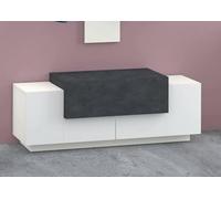 Dmora - Meuble d'entrée Mirco, entrée multifonction moderne, casier polyvalent pour hall d'entrée, 100% Made in Italy, 120x45h46 cm, blanc brillant et ardoise