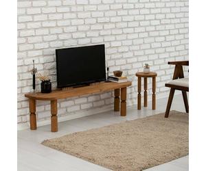 Dmora - Meuble TV Ceres, Buffet de Salon, Armoire Basse pour TV, Base Murale de Rangement, 140x35h40 cm, Chêne