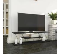 Dmora - Meuble TV Lysithea, Buffet de Salon, Armoire Basse pour TV, Base Murale de Rangement, 120x30h33 cm, Anthracite et Gris