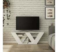 Dmora - Meuble TV Pegasus, Buffet de Salon, Armoire Basse pour TV, Base Murale de Rangement, 110x30h40 cm, Blanc