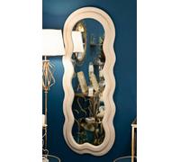 Dmora - Miroir Blevio, Verre miroité, Objet d'ameublement Mural, Décoration avec Miroir, 60x4 h160 cm, Crème