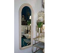 Dmora - Miroir Bondone, Verre miroité, Objet d'ameublement Mural, Décoration avec Miroir, 60x4 h160 cm, Crème