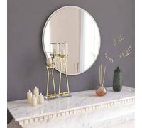 Dmora - Miroir Euterpe, Verre miroité, Objet d'ameublement Mural, Décoration avec Miroir, 60x2h60 cm, Blanc