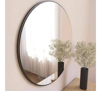 Dmora - Miroir Euterpe, Verre miroité, Objet d'ameublement Mural, Décoration avec Miroir, 60x2h60 cm, Noir