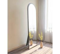 Dmora - Miroir Zaniah, Verre miroité, Objet d'ameublement Mural, Décoration avec Miroir, 50x2h160 cm, Noir