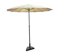 Dmora Parapluie avec mât central avec ouverture push-up, Fabriqué en Italie, Tissu de couleur beige, 230 x 230 cm