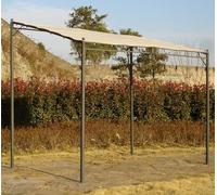 Dmora - Pergola de Jardin Murale, Structure Couleur Anthracite et Tissu Couleur écru, 300 x 200 x h240 cm