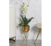 Dmora - Porte-Vase Gollans, Complément de décoration, Article décoratif, Accessoire de décoration, Or, 22x22 h40 cm