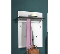 Dmora - Portemanteau Moroni, Portemanteau, Surmatelas, Cintre mural, Made in Italy, 80x25h115 cm, Blanc brillant et anthracite