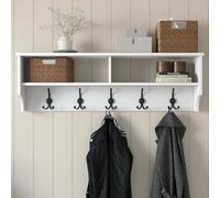 Dmora - Portemanteau Murasaki, Portemanteau, Porte-vêtements Polyvalent, Cintre Mural, 120x22 h37 cm, Blanc