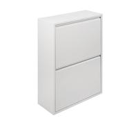Dmora - Poubelle peu encombrante pour différenciée avec quatre seaux, couleur blanche, Dimensions 60 x 92 x 25 cm