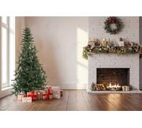 Dmora - Sapin de Noël Albigna, Pin Artificiel, Arbre à Effet réel, Sapin de Noël, Made in Italy, 140x140 h200 cm, Vert