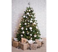 Dmora - Sapin de Noël Vienna, Sapin Artificiel Extra épais, véritable Sapin Effet PVC avec Pommes de pin incluses, 1698 Branches, Hauteur 270 cm