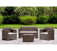 Dmora - Set Salon Venere, Kit terrasse ou jardin, Composition d'un salon d'extérieur, Made in Italy, Tourterelle