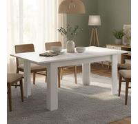 Dmora - Table à rallonge Corbara, Table Console avec rallonges, Table à Manger Polyvalente, Made in Italy, 137x90 h79 cm, Blanc Brillant