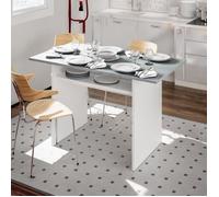 DMORA Table à rallonge Garland, Table extensible avec ouverture de livre, Table console pliante, 120x35h77 cm, Blanc et Ciment