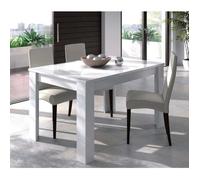 Dmora - Table à rallonge Midland, Console extensible pour salle à manger, Table avec rallonge, 140-190x90h78 cm, Blanc brillant