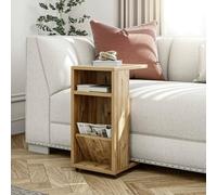 Dmora - Table Basse Belel, Table Basse, Porte-revues pour canapé, Etagère de Salon, 30x40h63 cm, Chêne