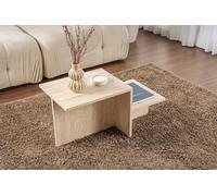 Dmora - Table Basse Cantello, Table Basse, Porte-revues pour canapé, Etagère de Salon, 80x40 h40 cm, Beige